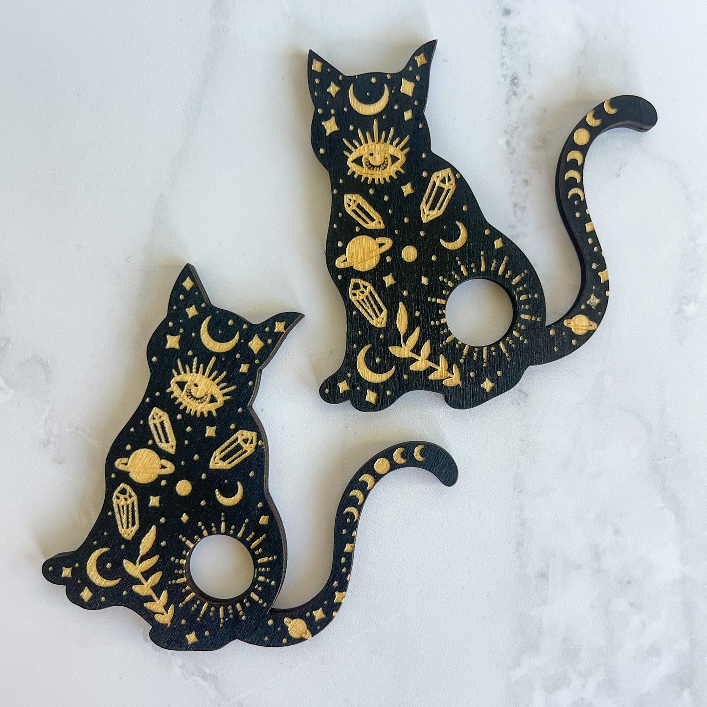 Wooden Cat Mini Sphere Holders