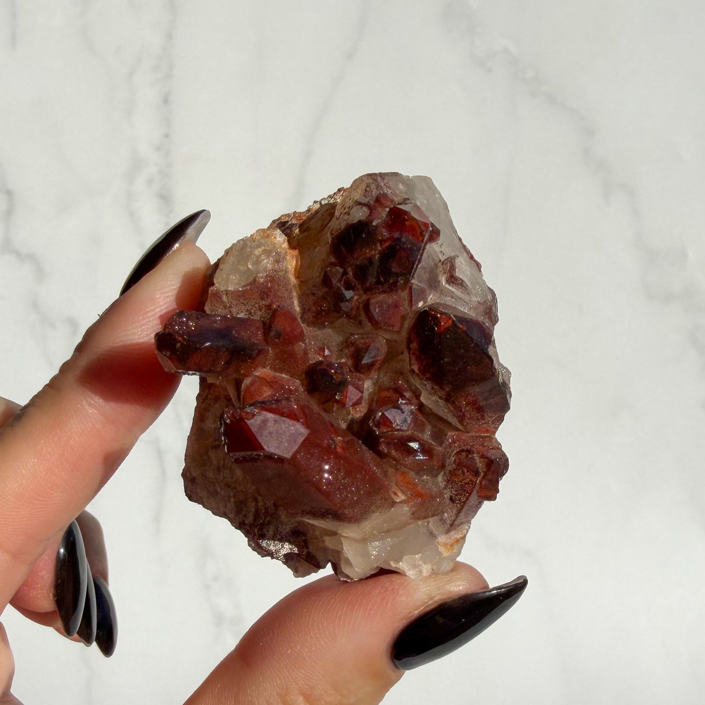 Red Hematoid covered Quartz Cluster 03
