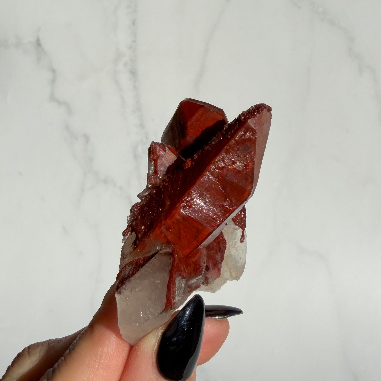 Red Hematoid covered Quartz Cluster 02