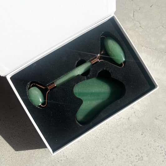 Jade Gua Sha & Roller Set