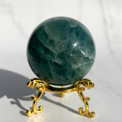 Green Fluorite Sphere - Dark