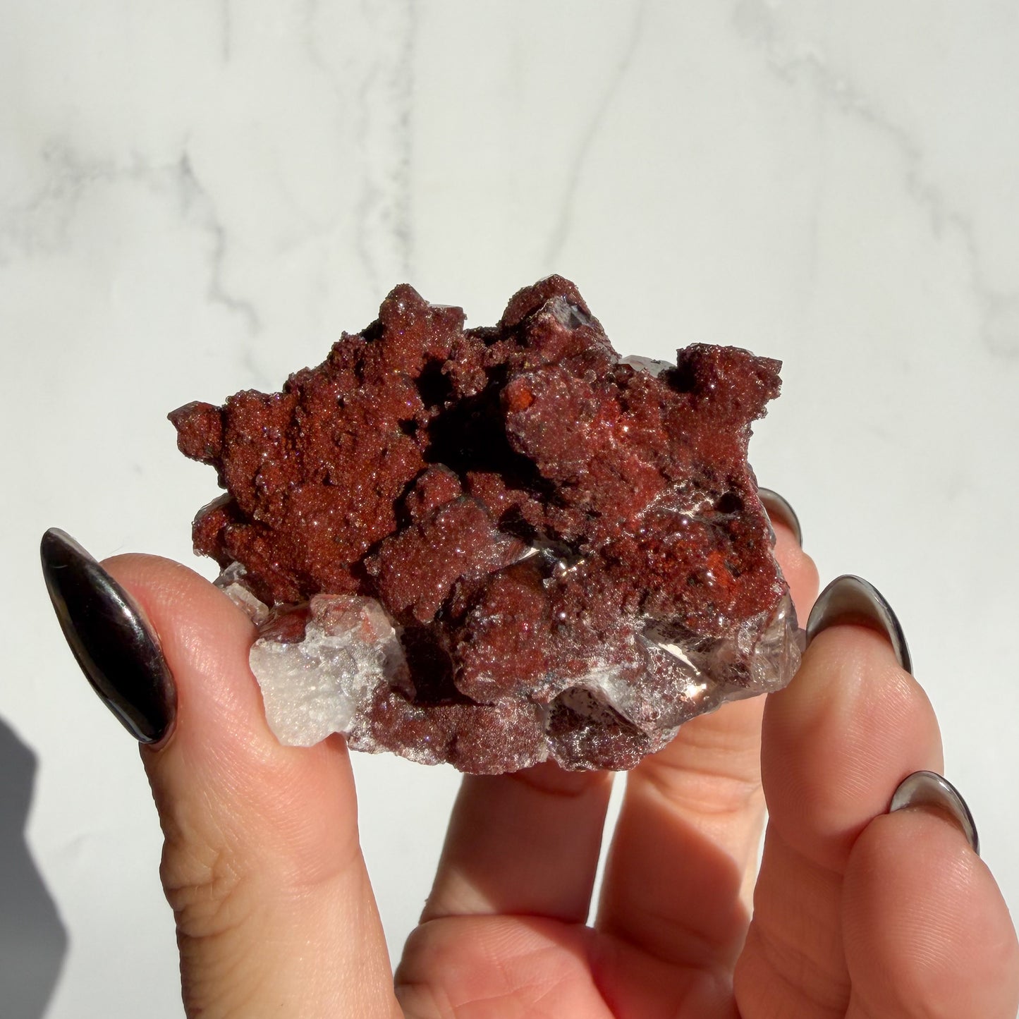 Red Hematoid covered Quartz Cluster 05