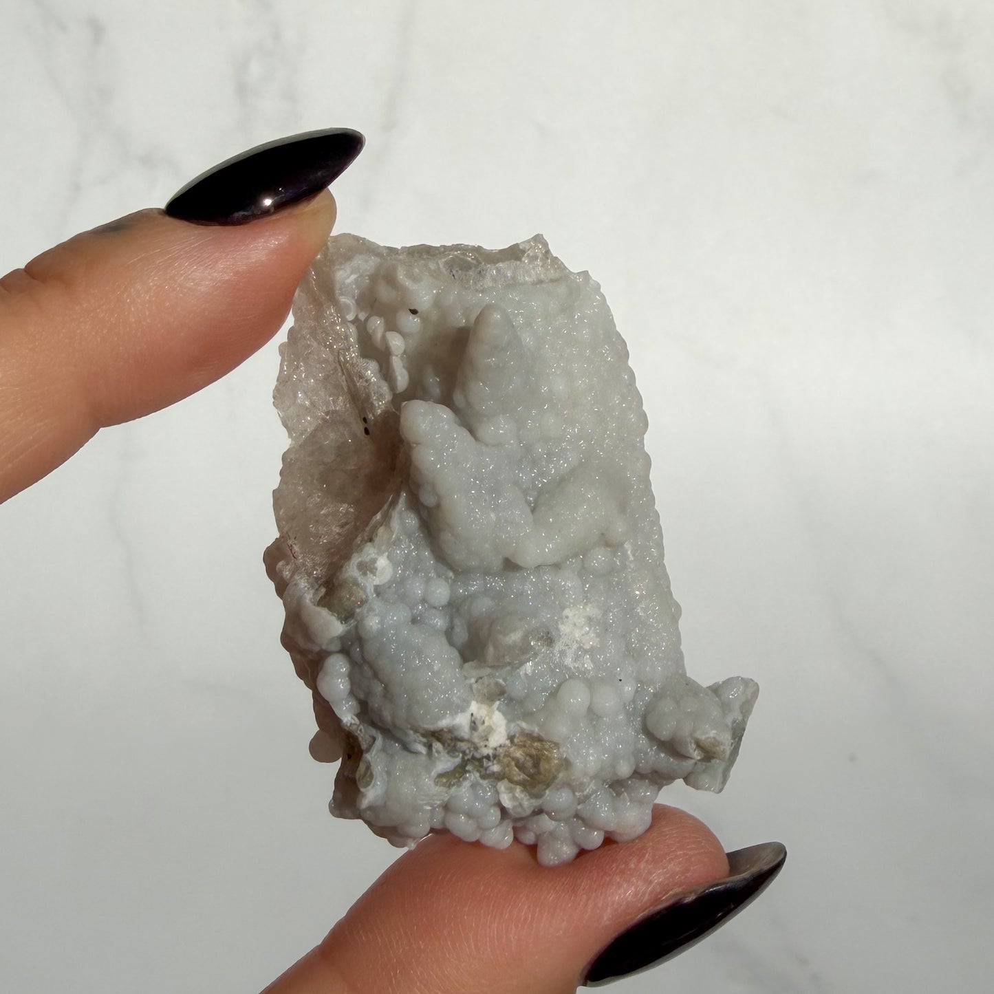 Botryoidal Chalcedony covered Danburite Cluster 02