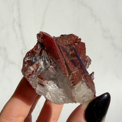 Red Hematoid covered Quartz Cluster 05