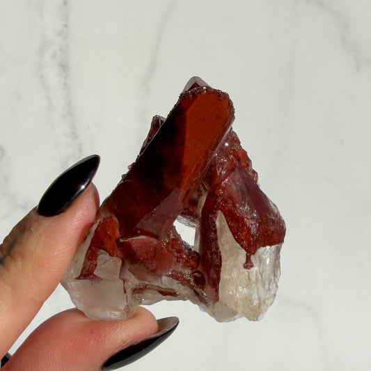 Red Hematoid covered Quartz Cluster 02