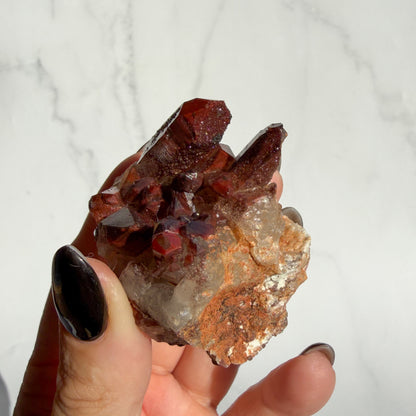 Red Hematoid covered Quartz Cluster 03
