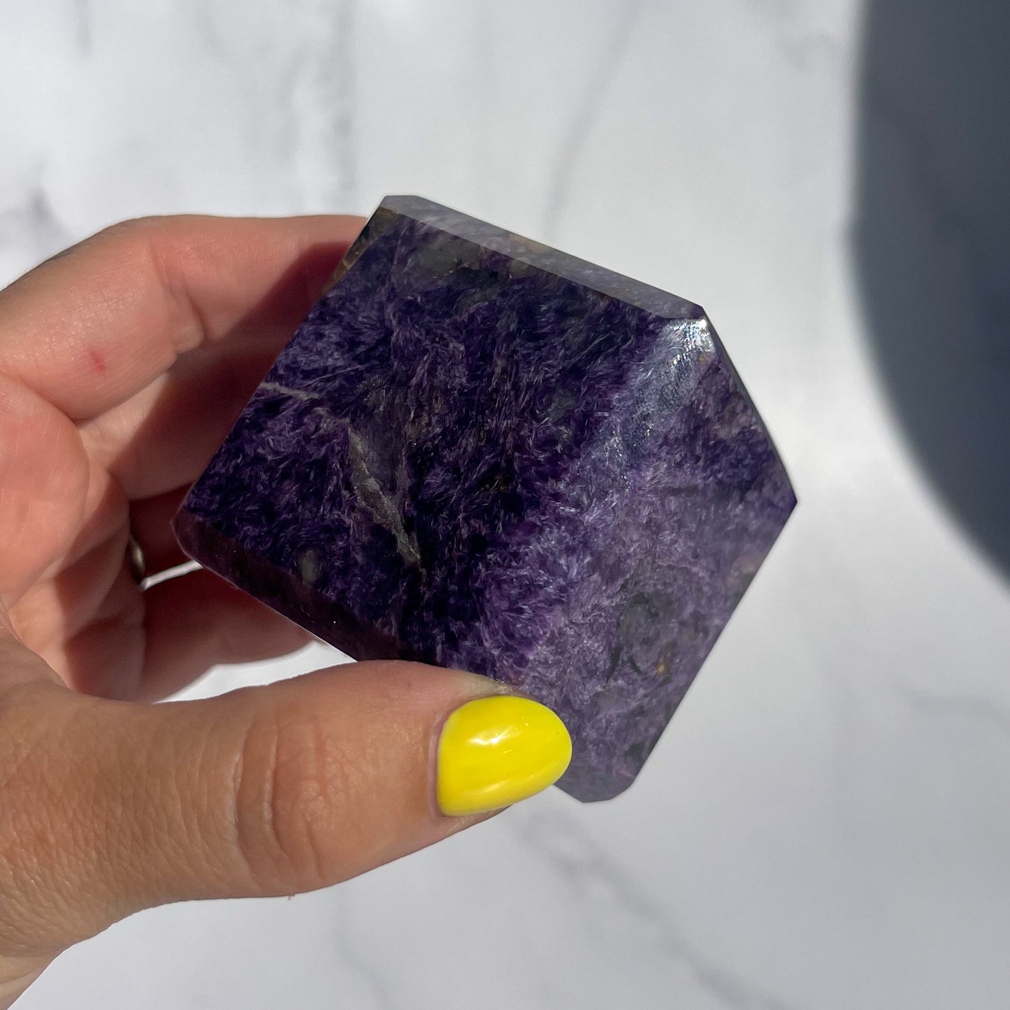 Charoite Beveled Edge Cube