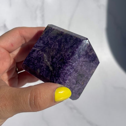 Charoite Beveled Edge Cube