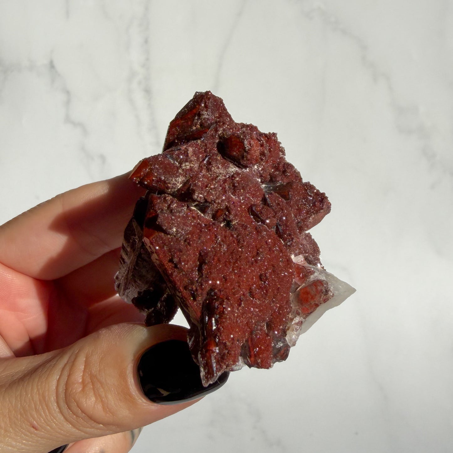 Red Hematoid covered Quartz Cluster 05