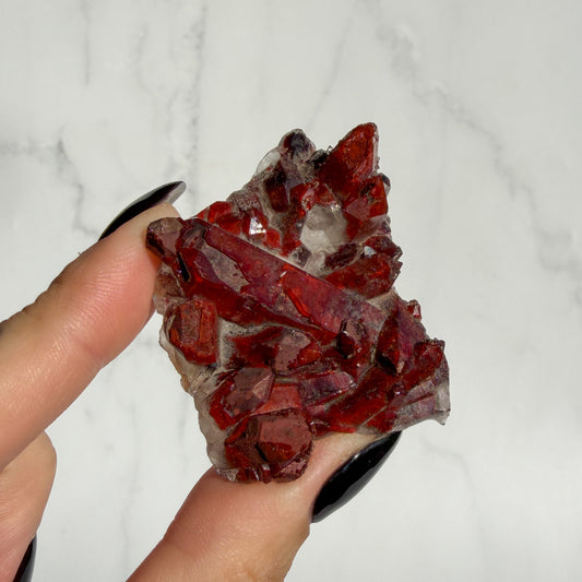 Red Hematoid covered Quartz Cluster 01