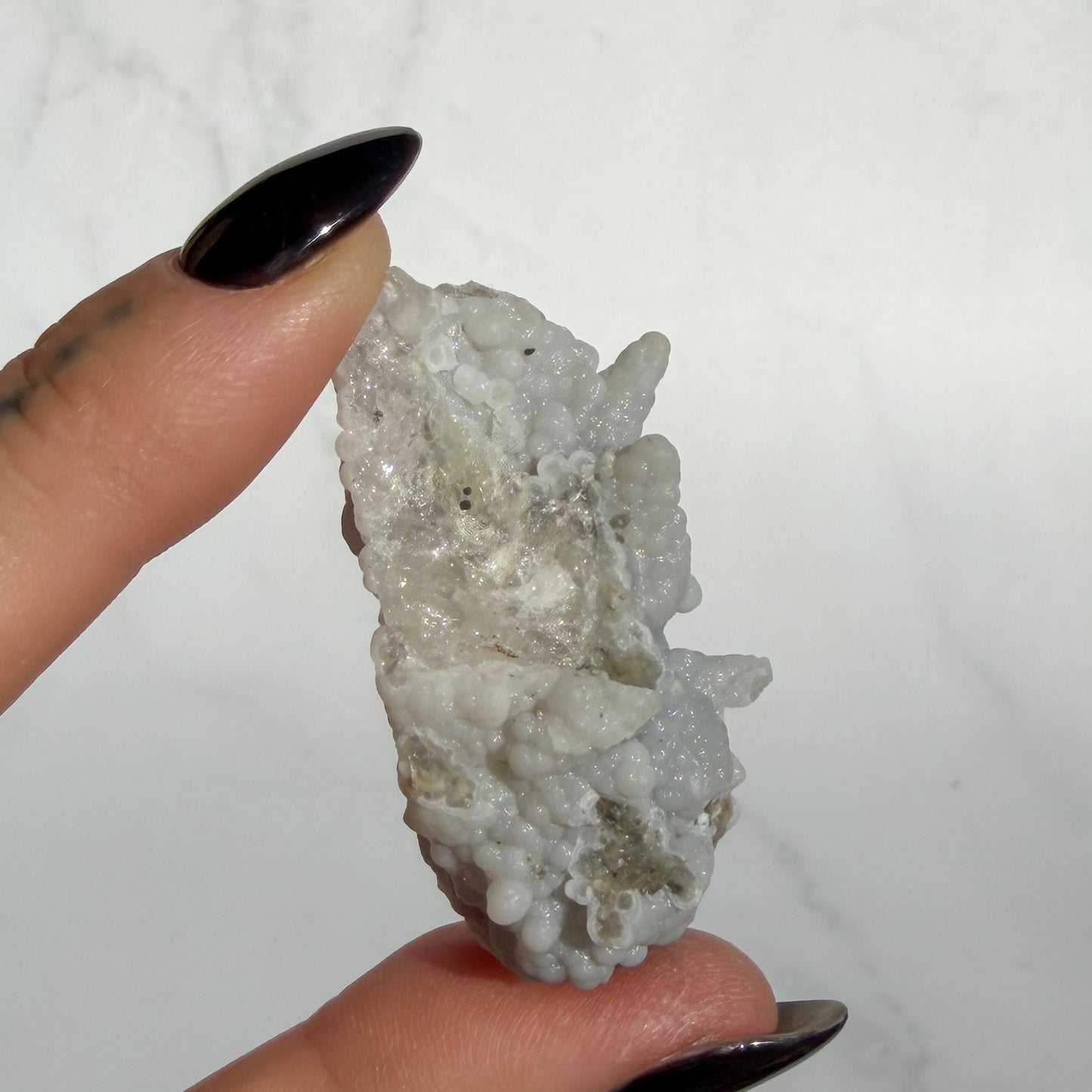 Botryoidal Chalcedony covered Danburite Cluster 02