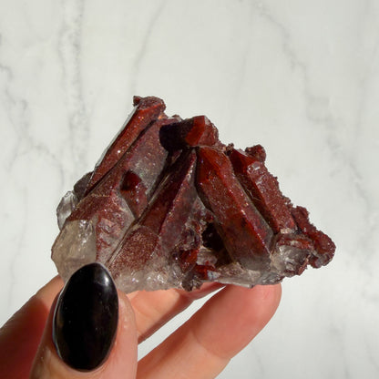 Red Hematoid covered Quartz Cluster 05