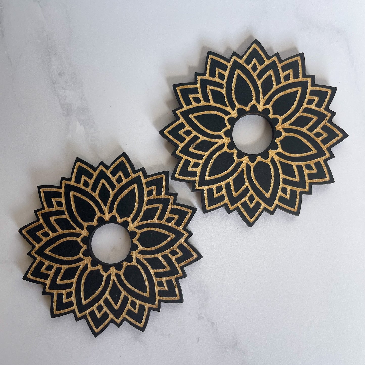 Wooden Mandala Small Sphere Holders