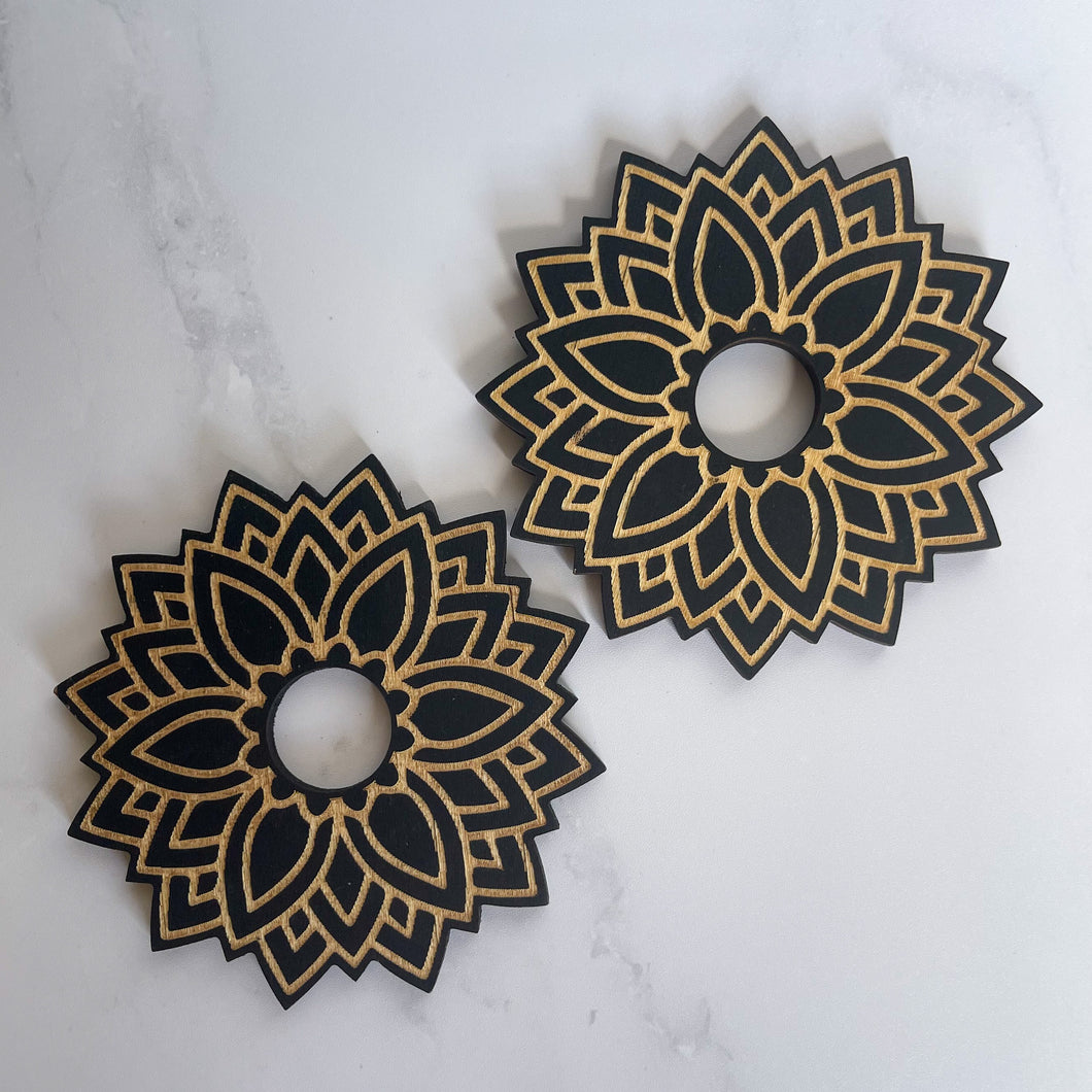 Wooden Mandala Small Sphere Holders