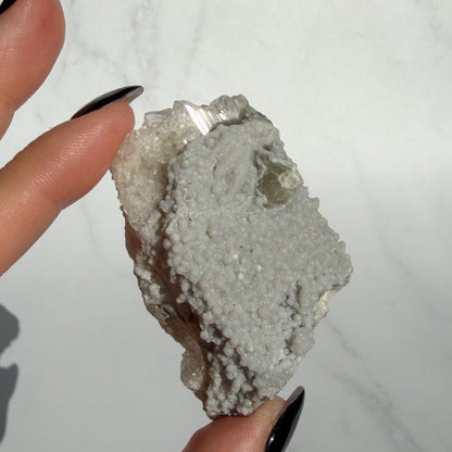 Botryoidal Chalcedony covered Danburite Cluster 01