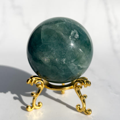 Green Fluorite Sphere - Dark
