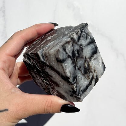 Druzy Quartz Chalcedony Floating Cube 03