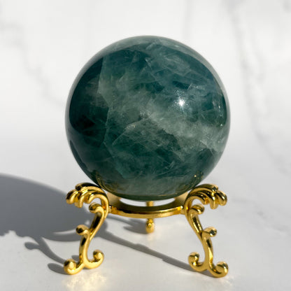 Green Fluorite Sphere - Dark