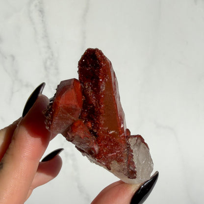 Red Hematoid covered Quartz Cluster 02