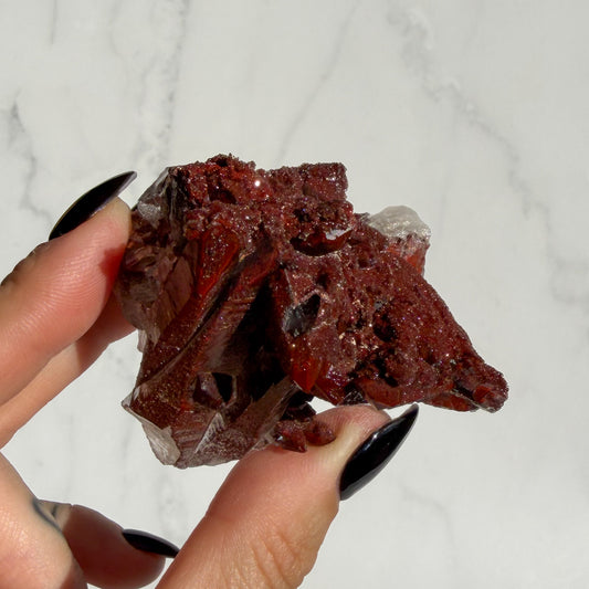 Red Hematoid covered Quartz Cluster 05