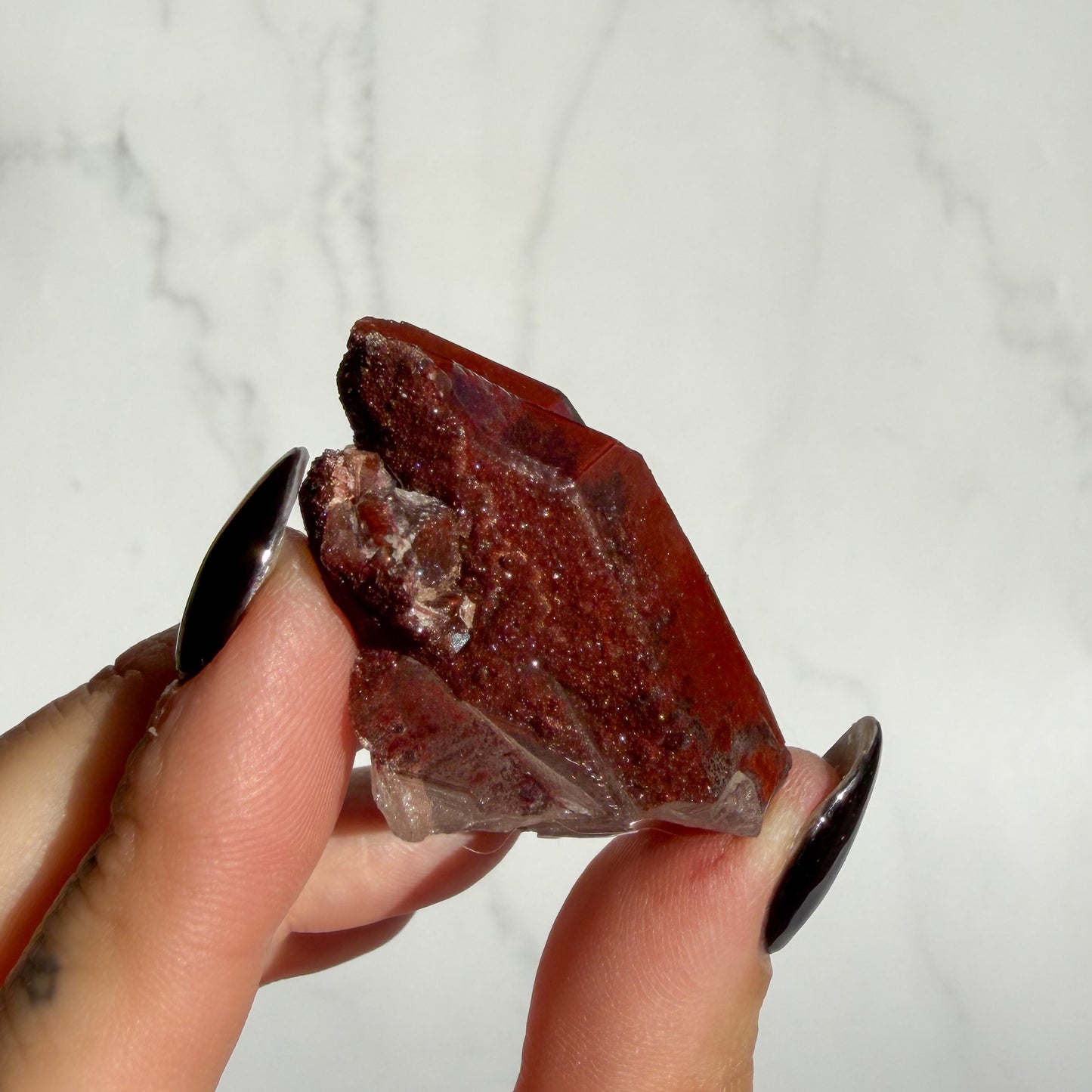 Red Hematoid covered Quartz Cluster 06