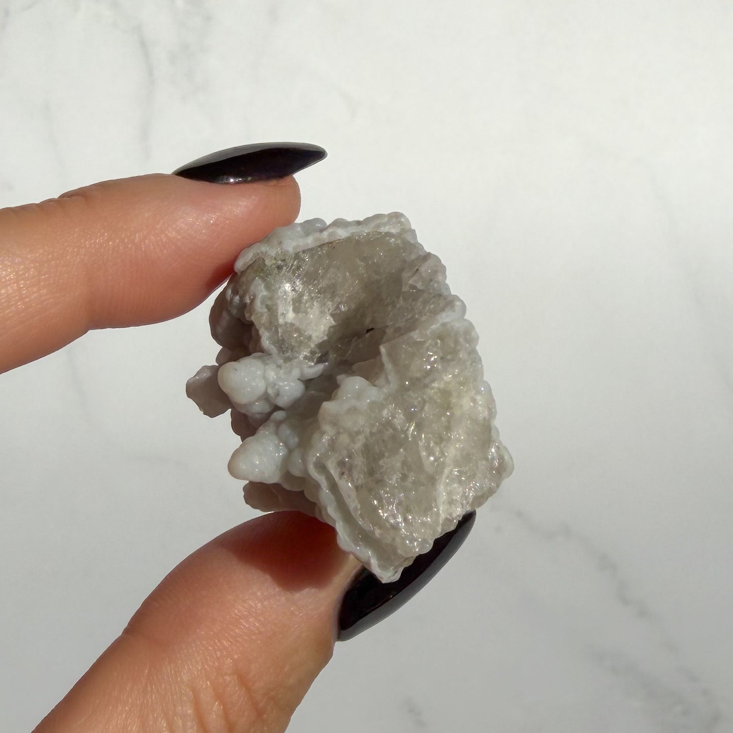 Botryoidal Chalcedony covered Danburite Cluster 02