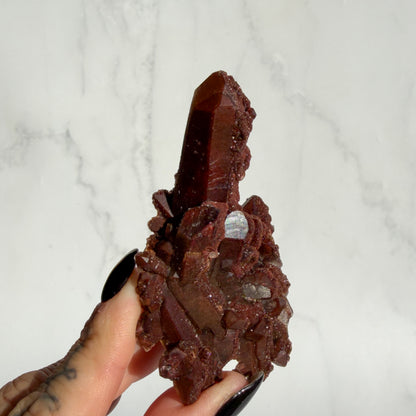 Red Hematoid covered Quartz Cluster 04