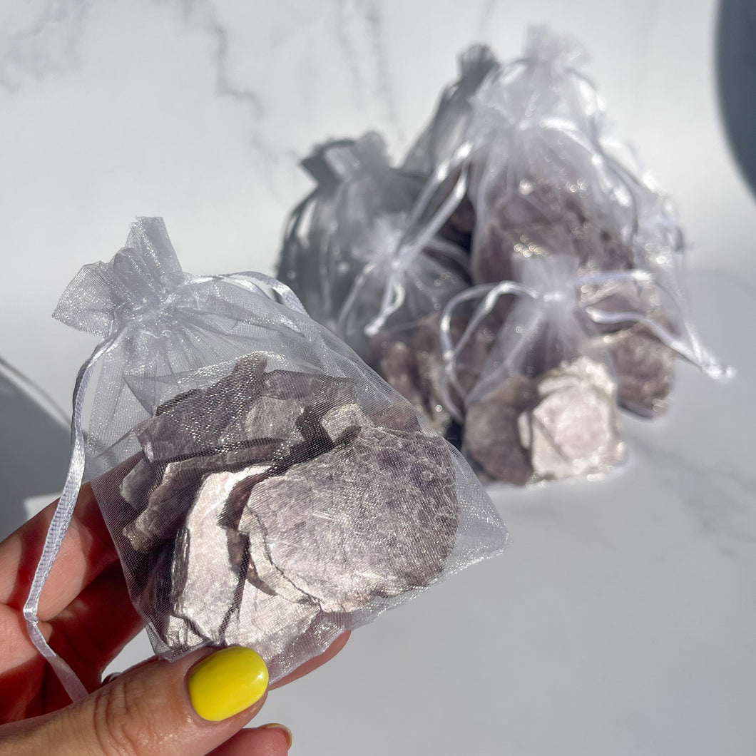 Lepidolite Slice Bags