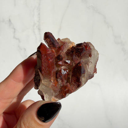 Red Hematoid covered Quartz Cluster 03
