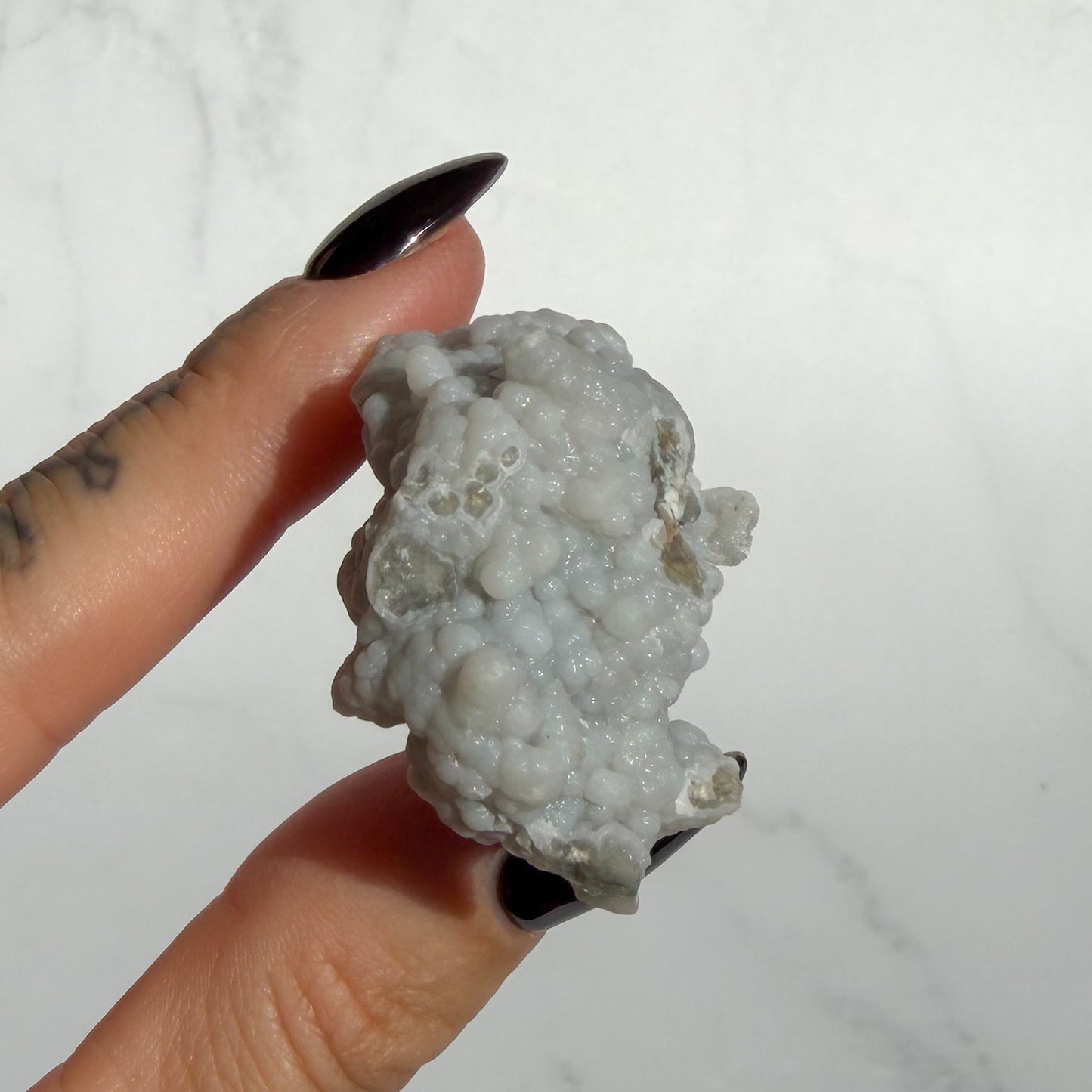 Botryoidal Chalcedony covered Danburite Cluster 02