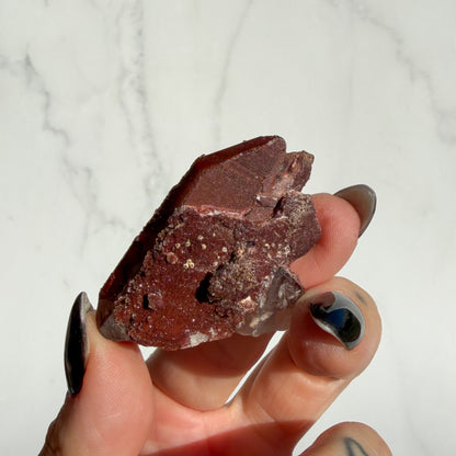 Red Hematoid covered Quartz Cluster 06