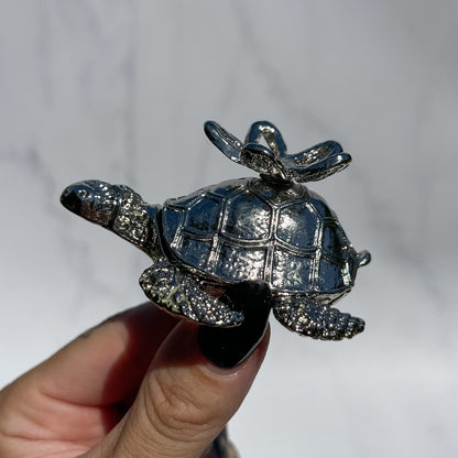 Silver Turtle Sphere Stand