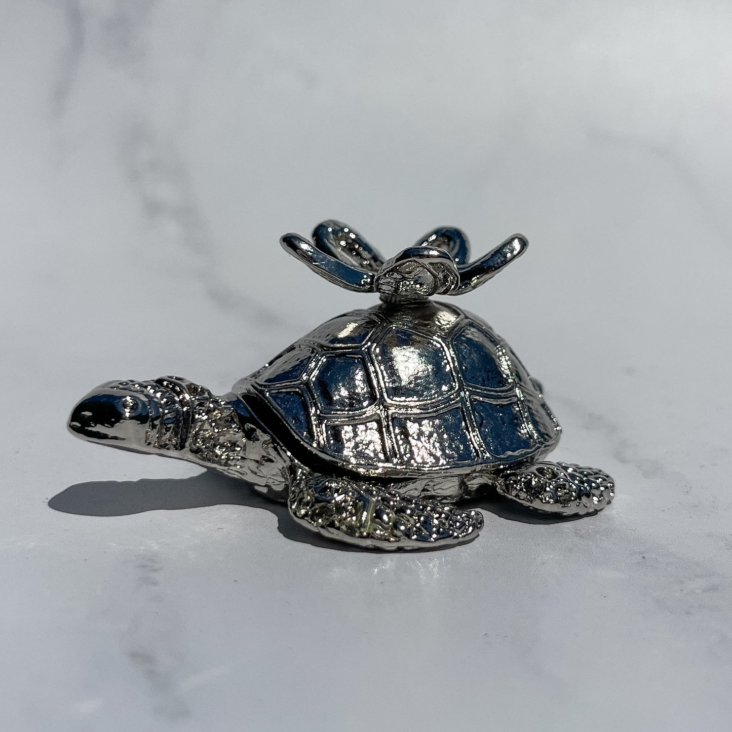 Silver Turtle Sphere Stand