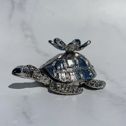 Silver Turtle Sphere Stand
