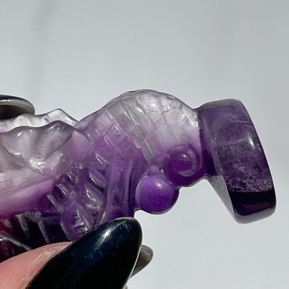 Fluorite Standing Seahorse 04