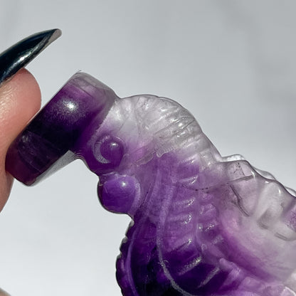 Fluorite Standing Seahorse 04