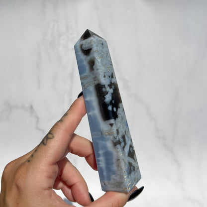 Owyhee Blue Opal x Moss Agate Tower 02