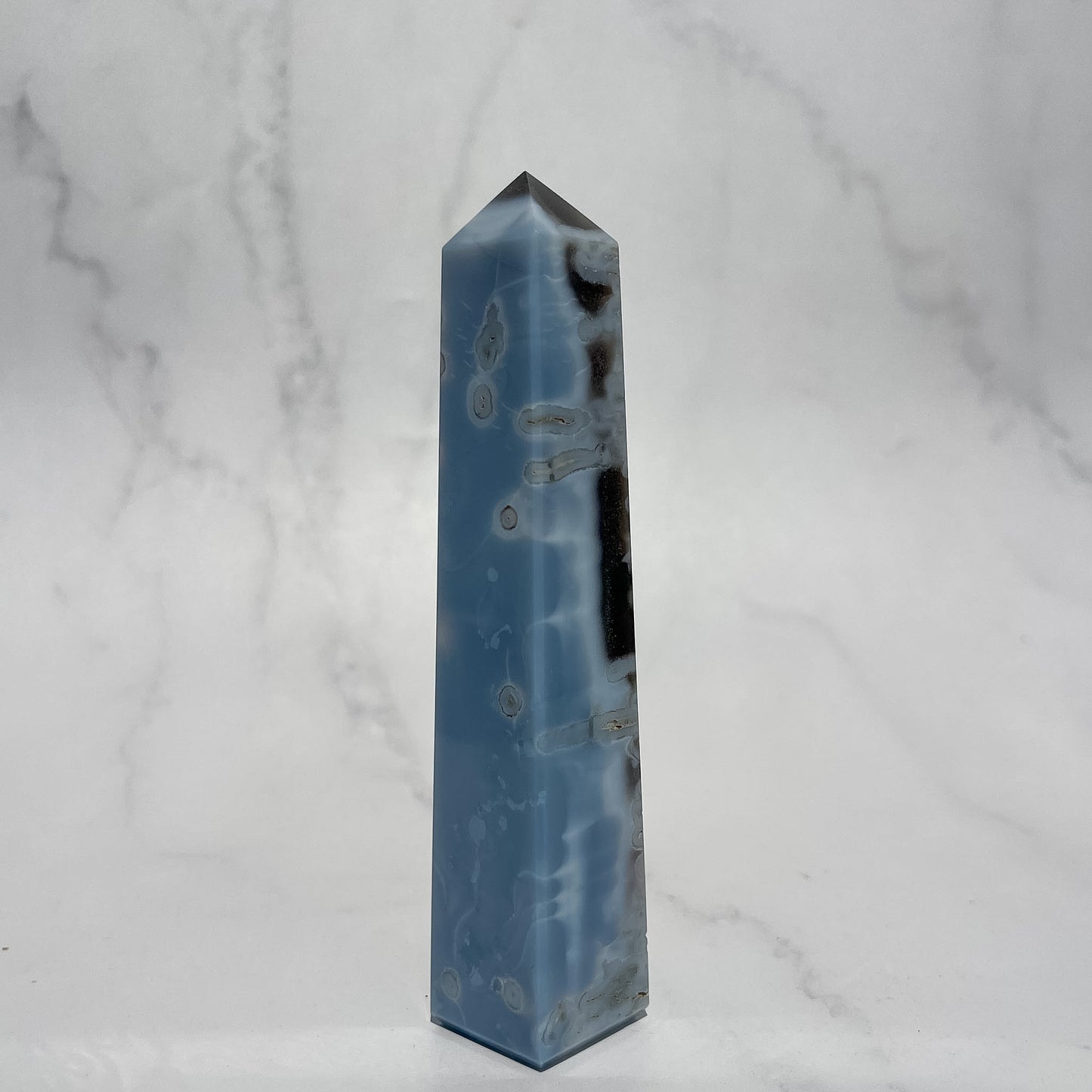 Owyhee Blue Opal x Moss Agate Tower 02