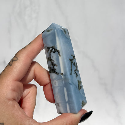 Owyhee Blue Opal x Moss Agate Tower 03