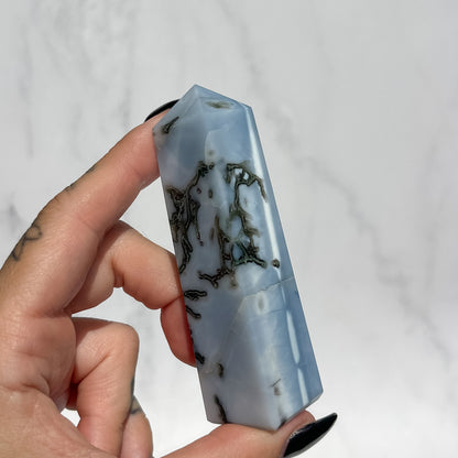 Owyhee Blue Opal x Moss Agate Tower 03