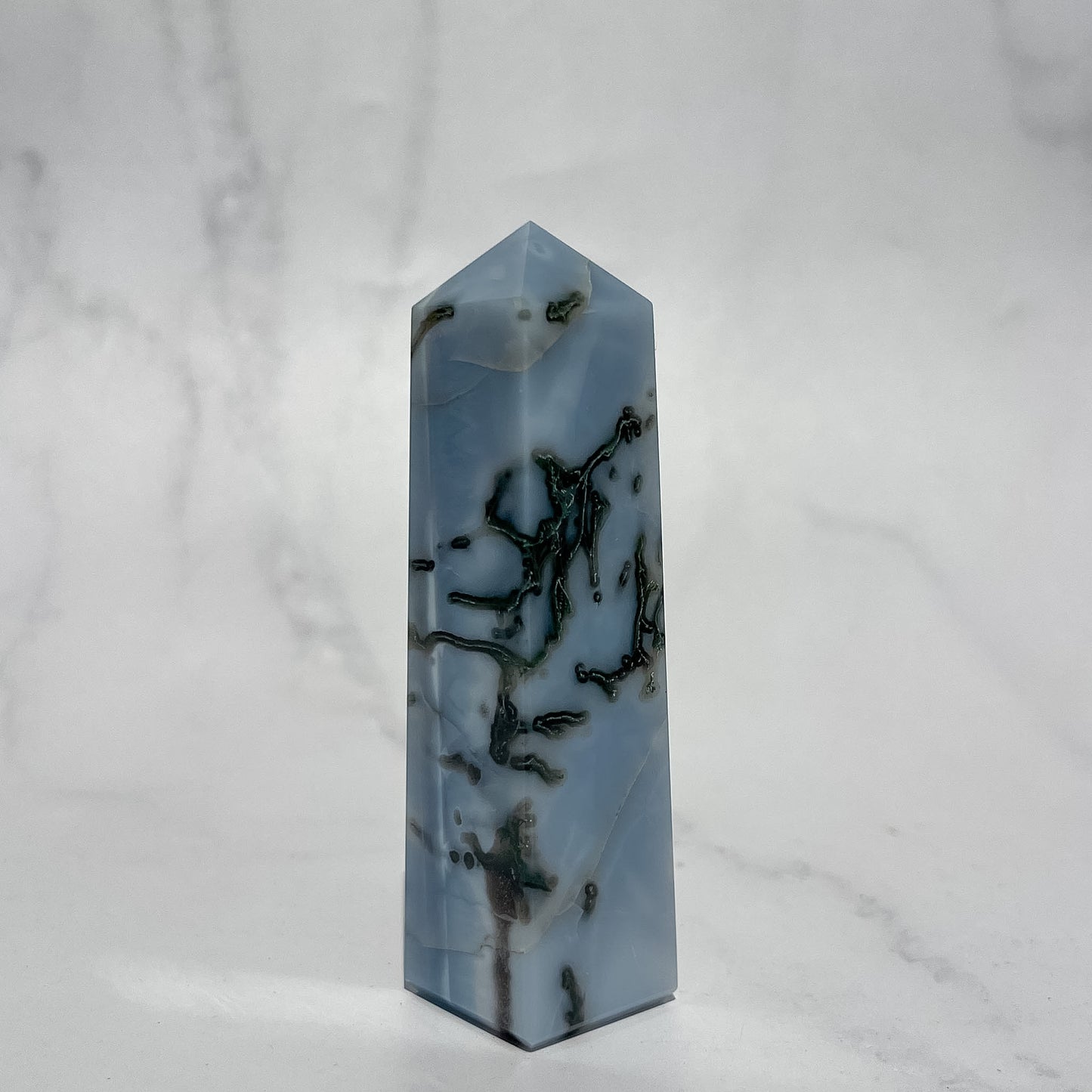 Owyhee Blue Opal x Moss Agate Tower 03