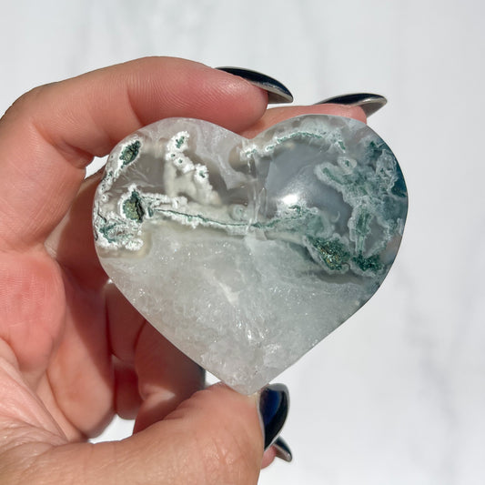 Moss Agate Heart 01