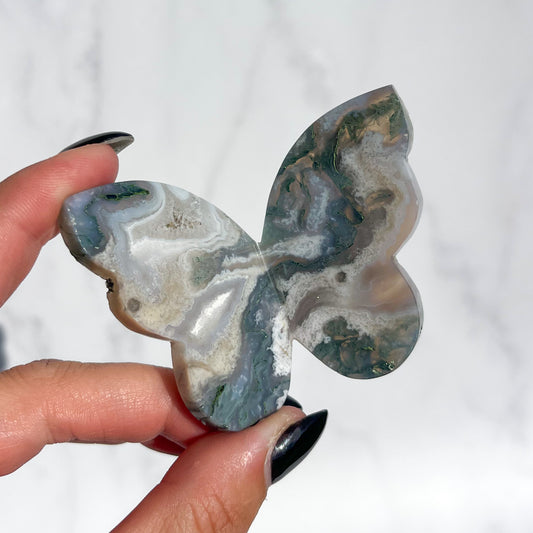 Moss Agate 3D Butterfly 02